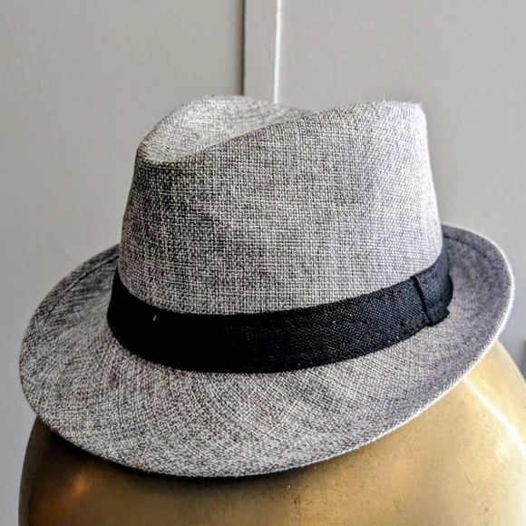 BDG Gray Fedora Hat with Black Band - Picture 1 of 9
